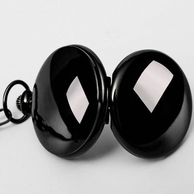 View 2 — Men’s steampunk pocket watch — black