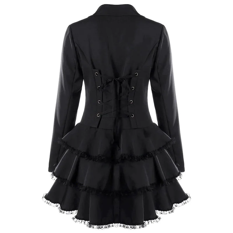 View 5 — Women’s steampunk frock coat — Jacket black
