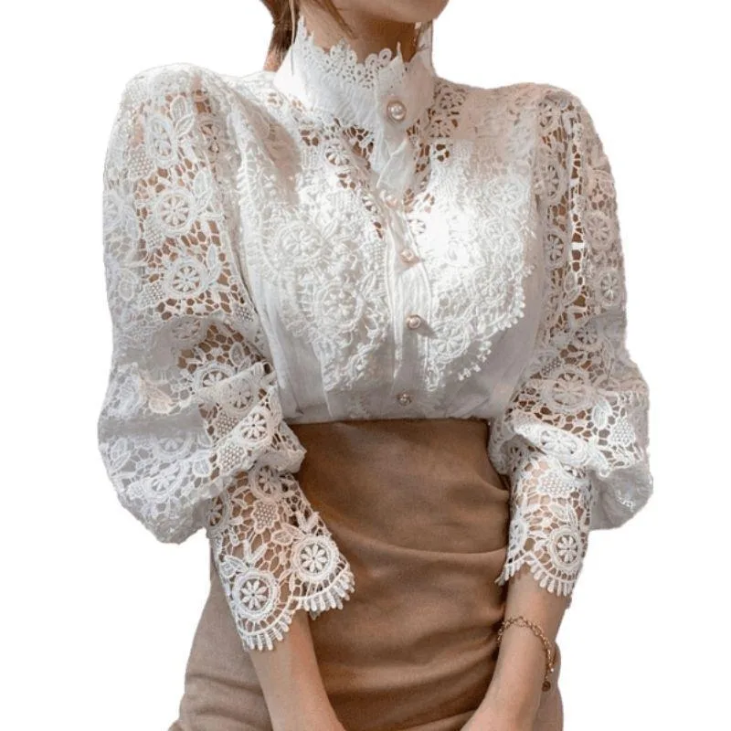 View 5 — Victorian steampunk blouse — lace collar