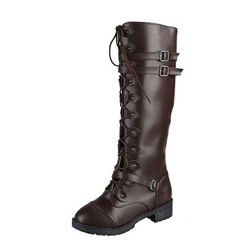 Steampunk boots — brown PU