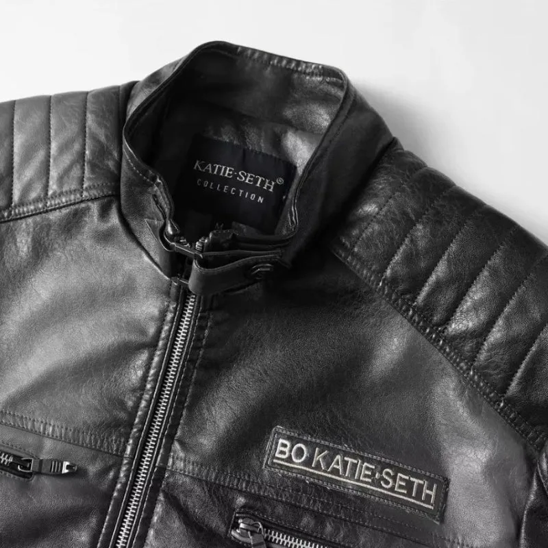View 2 — Steampunk jacket — biker PU faux leather