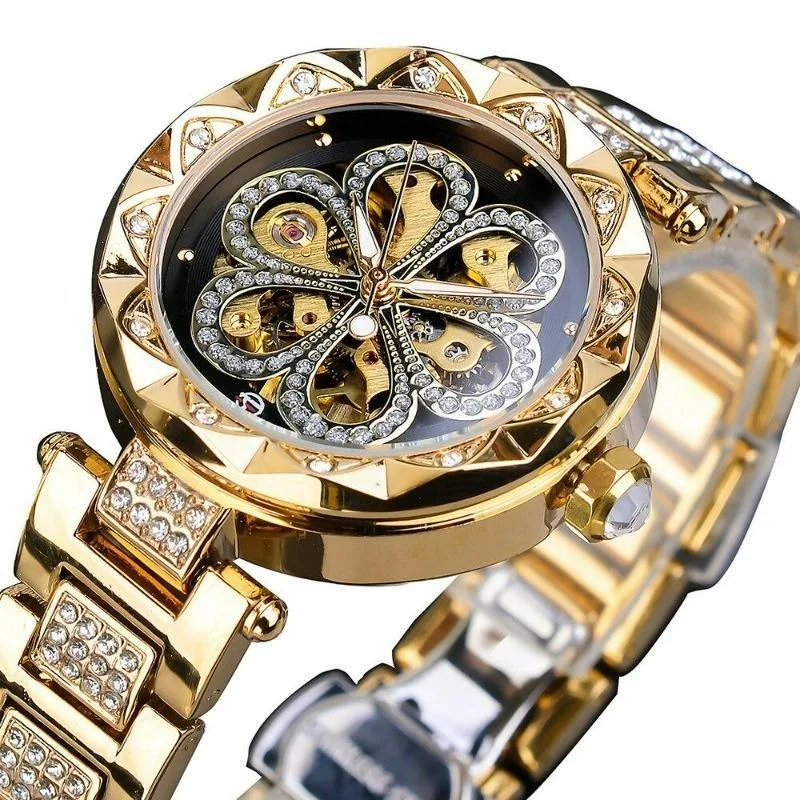 View 6 — Women’s steampunk skeleton watch — elegant style