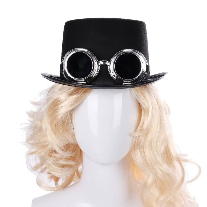 View 2 — Steampunk hat — welding-Style goggles