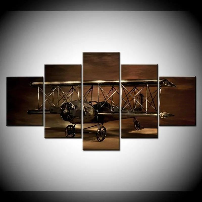View 3 — Vintage-style steampunk wall art — aeroplane