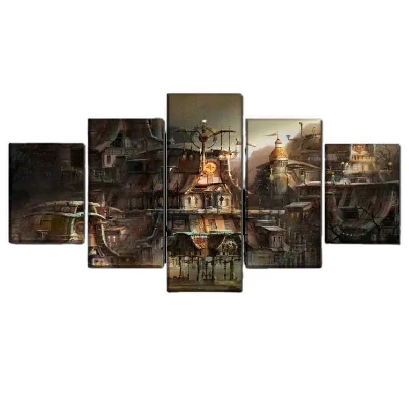 Steampunk wall art — landscape fantasy