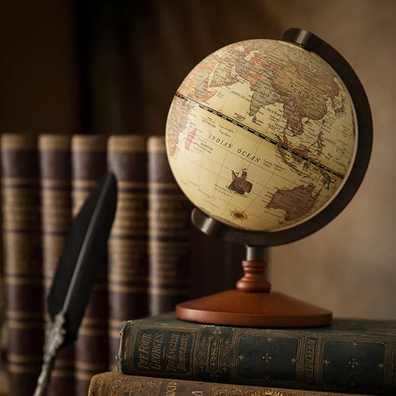 View 2 — Steampunk globe wood antique-style