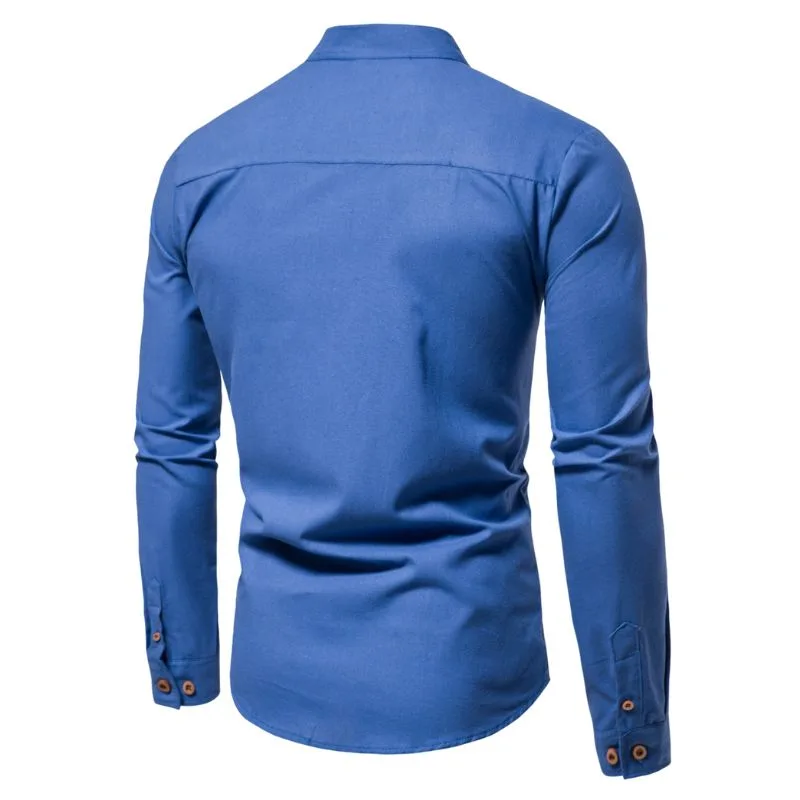 View 6 — Steampunk polo sleeve long mandarin collar
