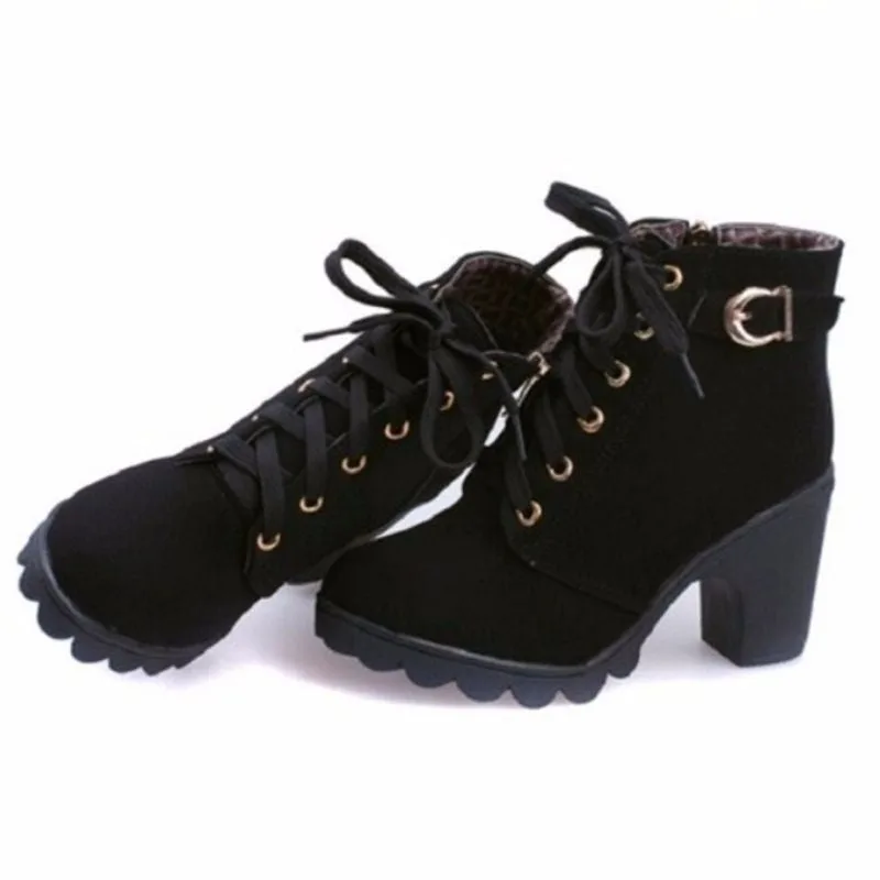 View 6 — Steampunk ankle boots — heel square