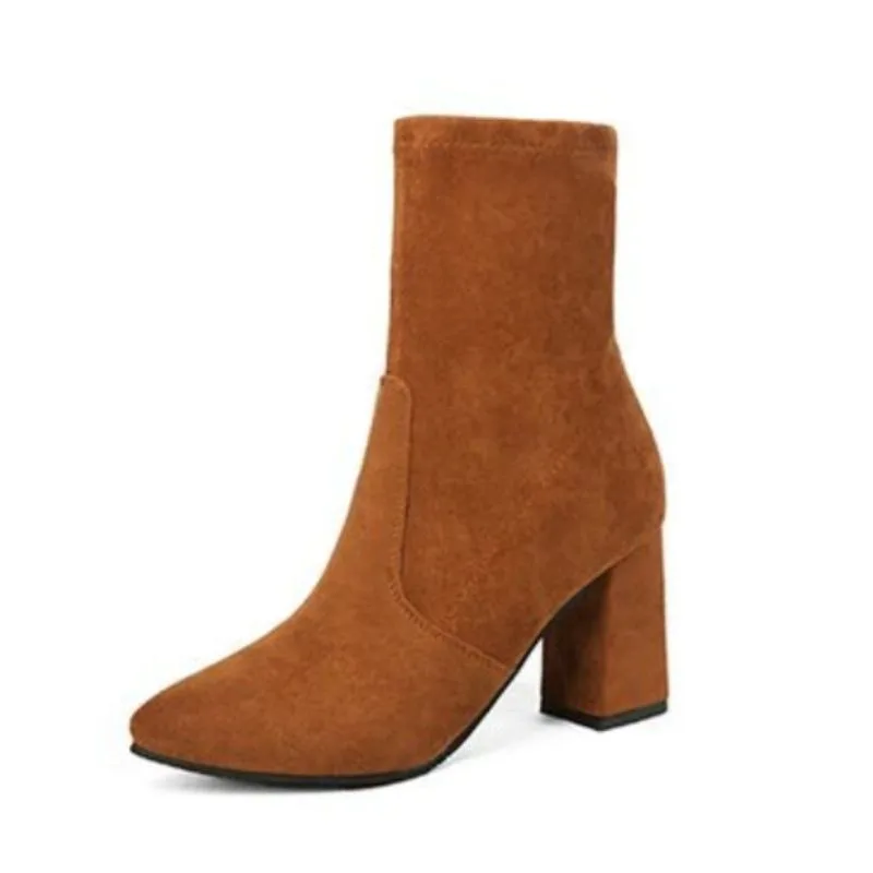 View 9 — Steampunk ankle boots — heel suede