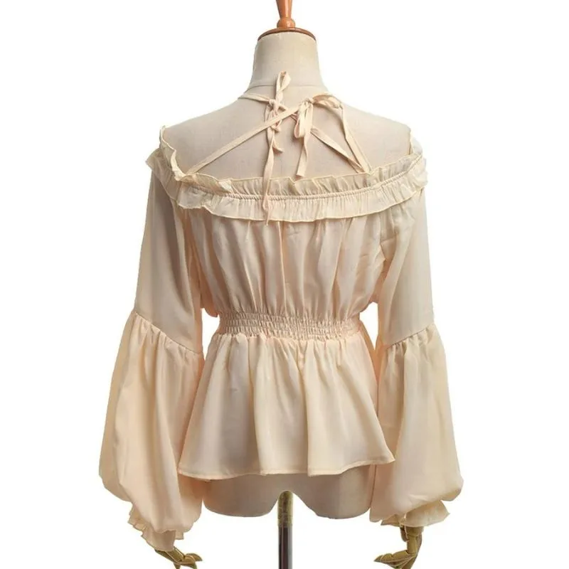 View 2 — Women’s medieval steampunk shirt — sleeves flared