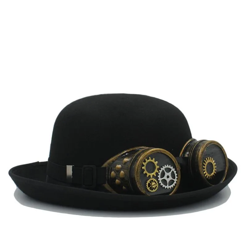 Steampunk hat — bowler with glasses integrated
