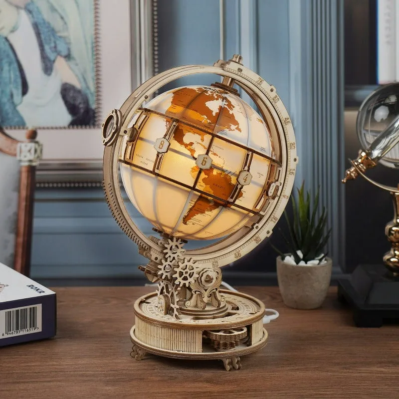 View 2 — Steampunk model kit — wood globe