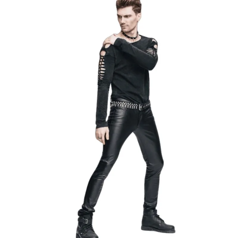View 5 — Men’s steampunk trousers — faux leather Rock