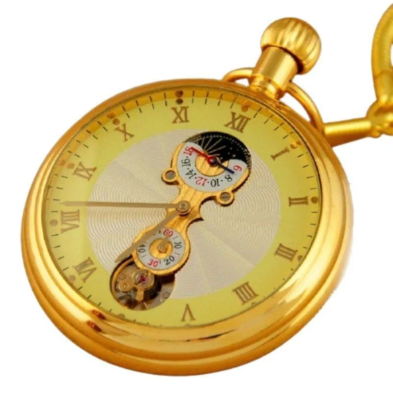 Steampunk pocket watch — moon phase