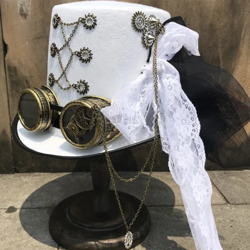 View 2 — Steampunk hat — white