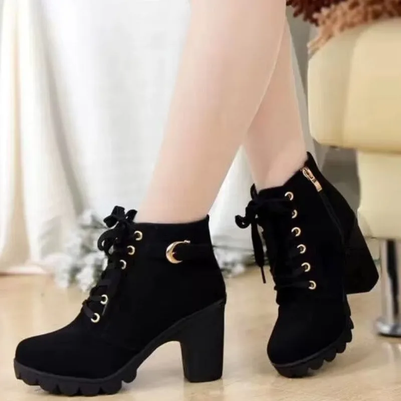 View 2 — Steampunk ankle boots — heel square