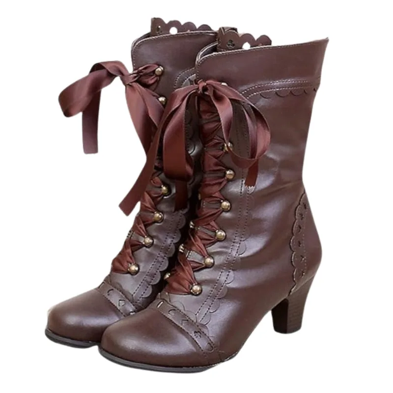 View 13 — Victorian steampunk ankle boots — lacing