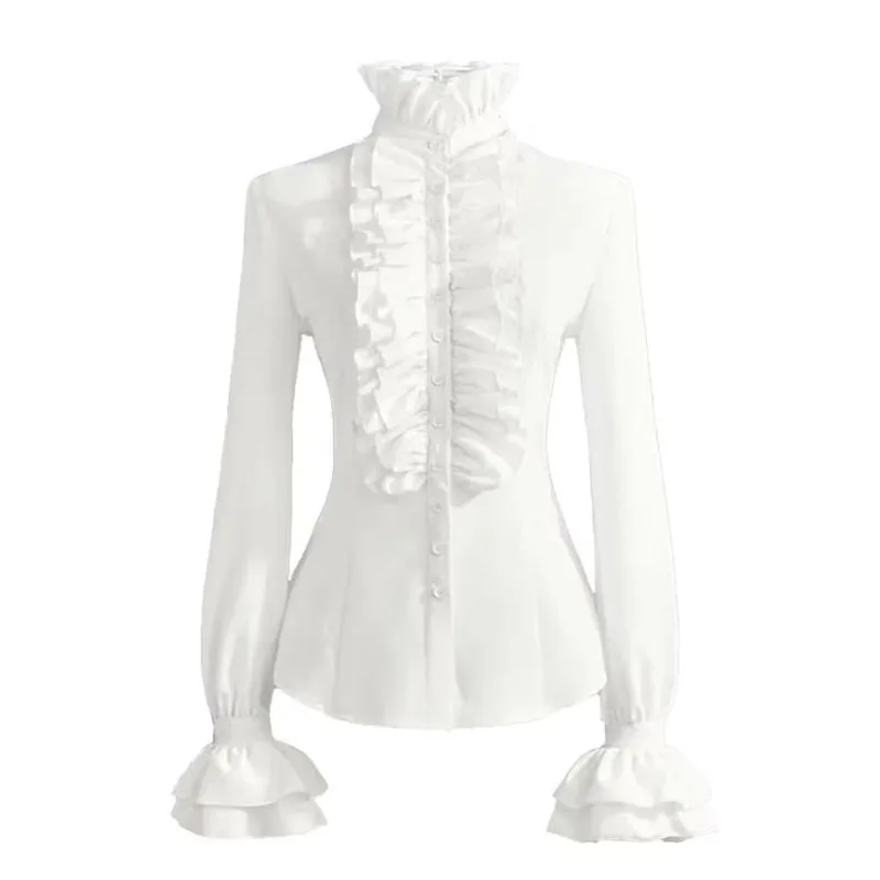 Women’s steampunk shirt — white