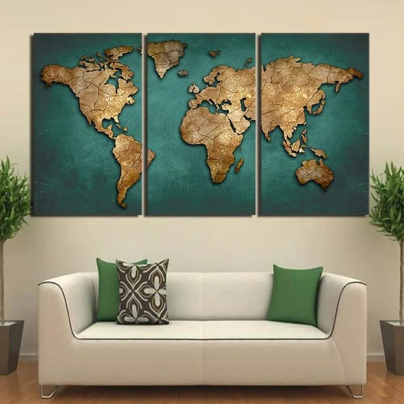 Vintage-style steampunk wall art — card the world