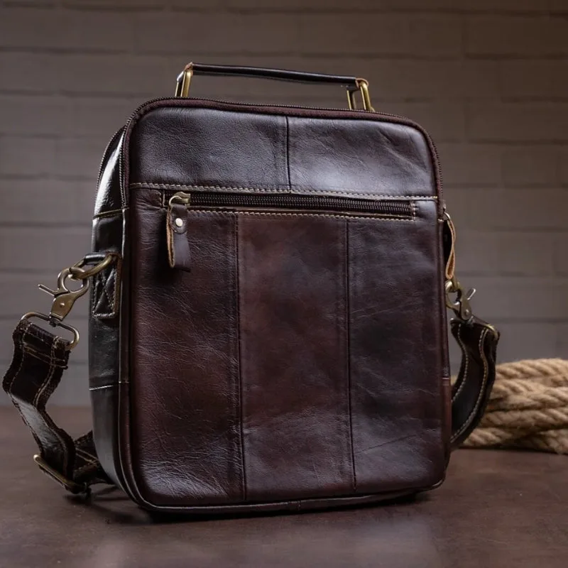 View 3 — Men’s vintage-style steampunk bag — Shoulder leather