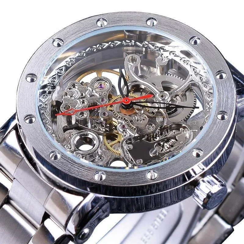 Men’s automatic steampunk skeleton watch