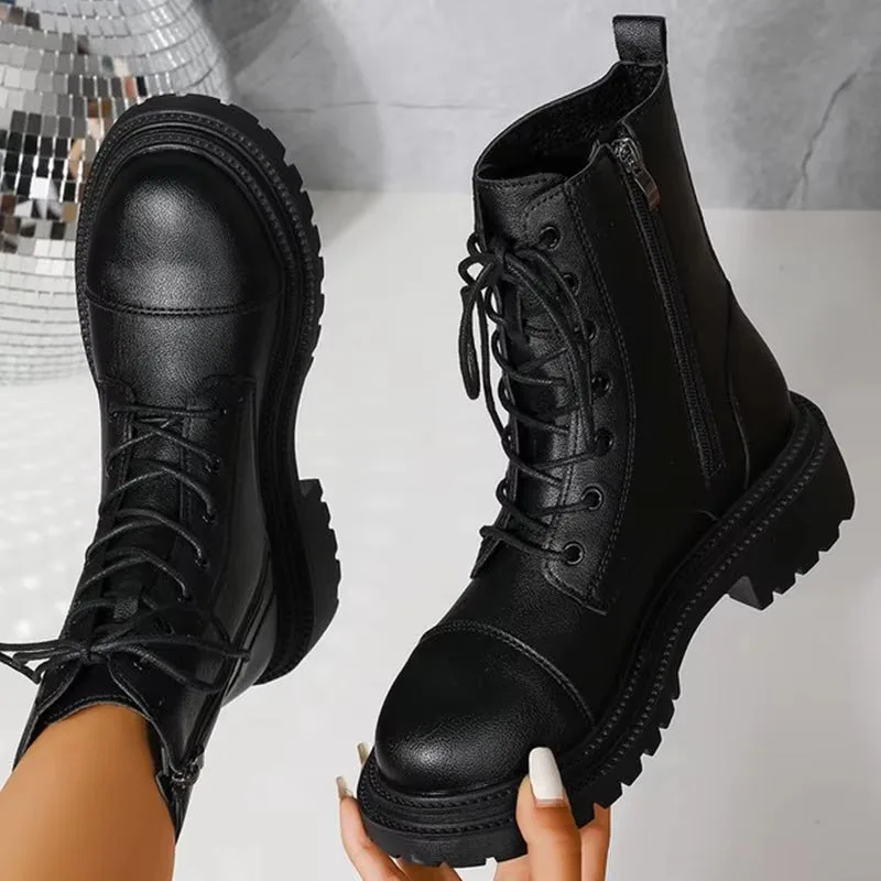 View 5 — Women’s steampunk ankle boots — treads