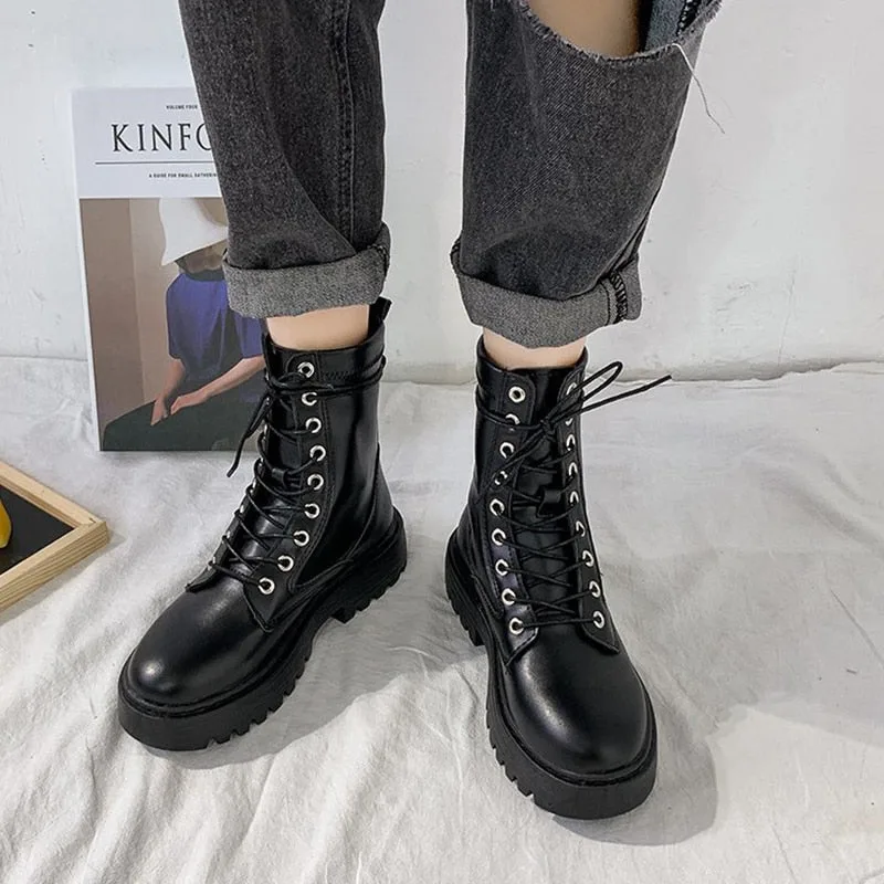 View 7 — Steampunk ankle boots — platform lacing