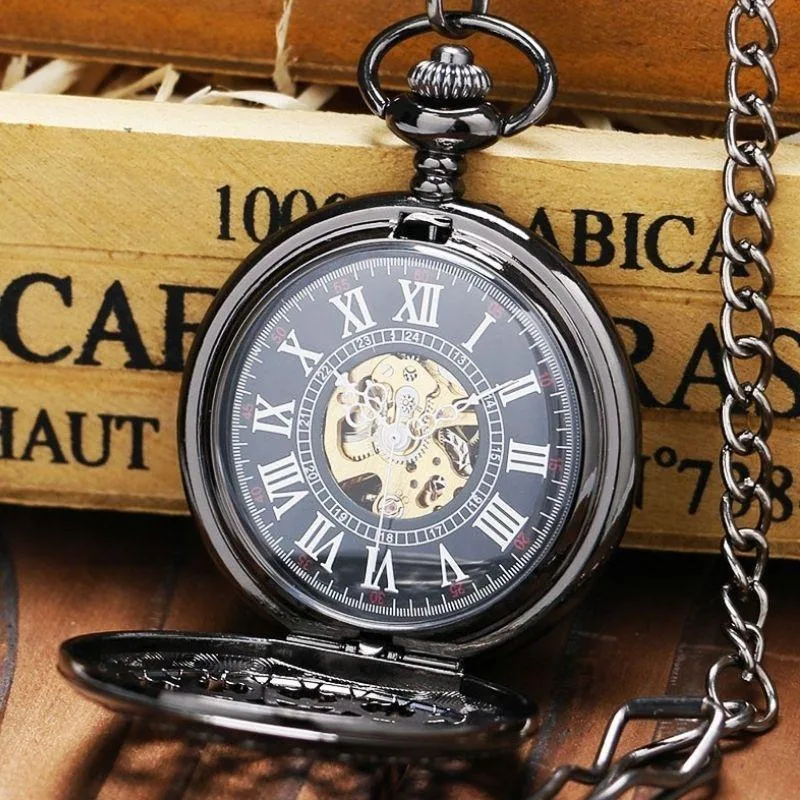 View 5 — Men’s vintage-style steampunk pocket watch — (box)
