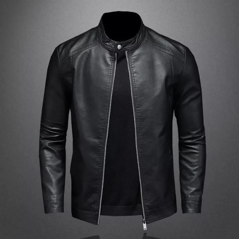 View 5 — Men’s steampunk jacket — biker PU faux leather