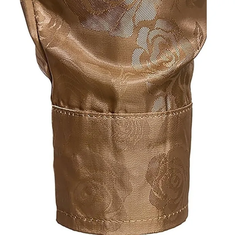 View 5 — Men’s steampunk shirt — flower gold-coloured