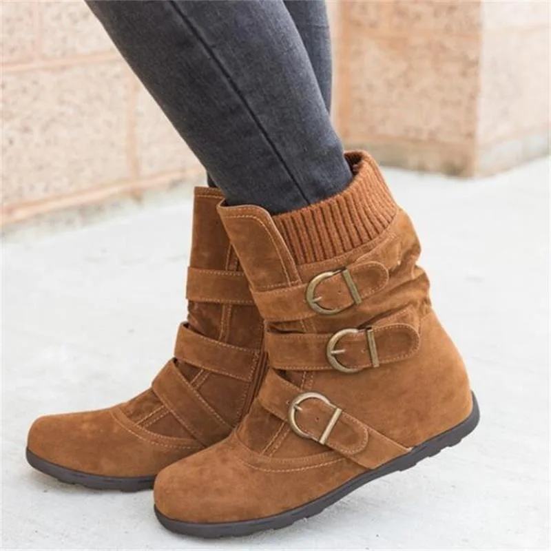 View 3 — Women’s steampunk ankle boots — warm