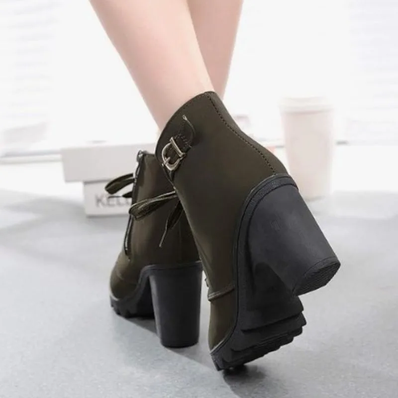 View 5 — Steampunk ankle boots — heel square