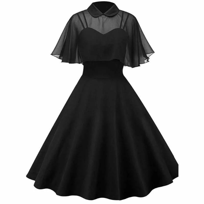Vintage-style steampunk dress — black