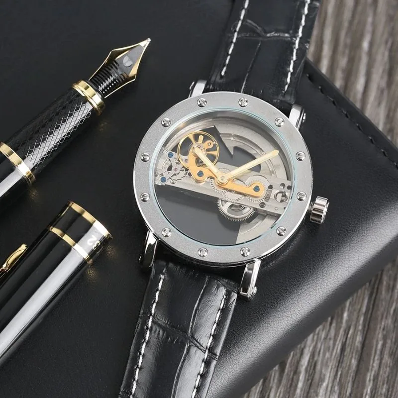 View 10 — Men’s steampunk watch — skeleton transparent