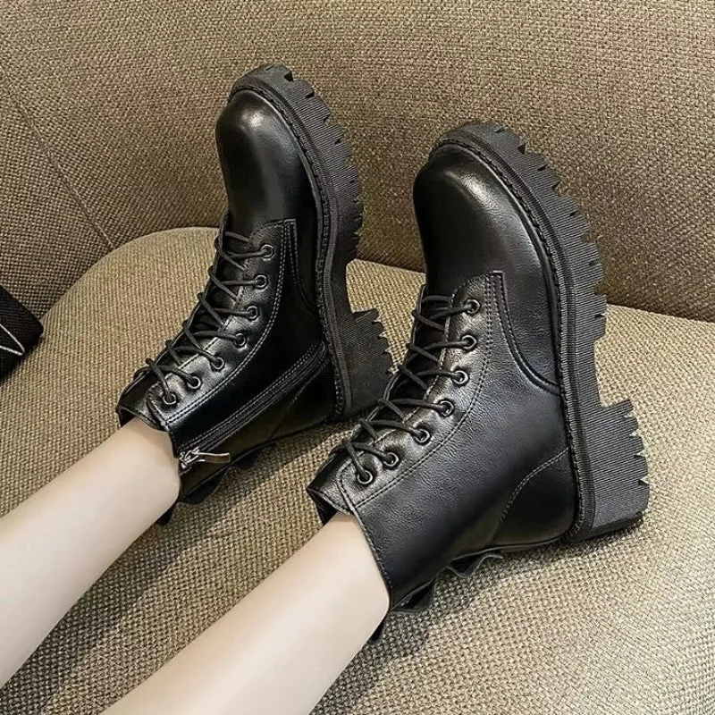 View 2 — Women’s steampunk ankle boots — military