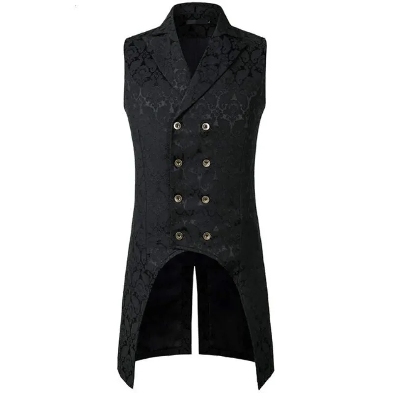 Men’s gothic steampunk waistcoat — sleeveless long