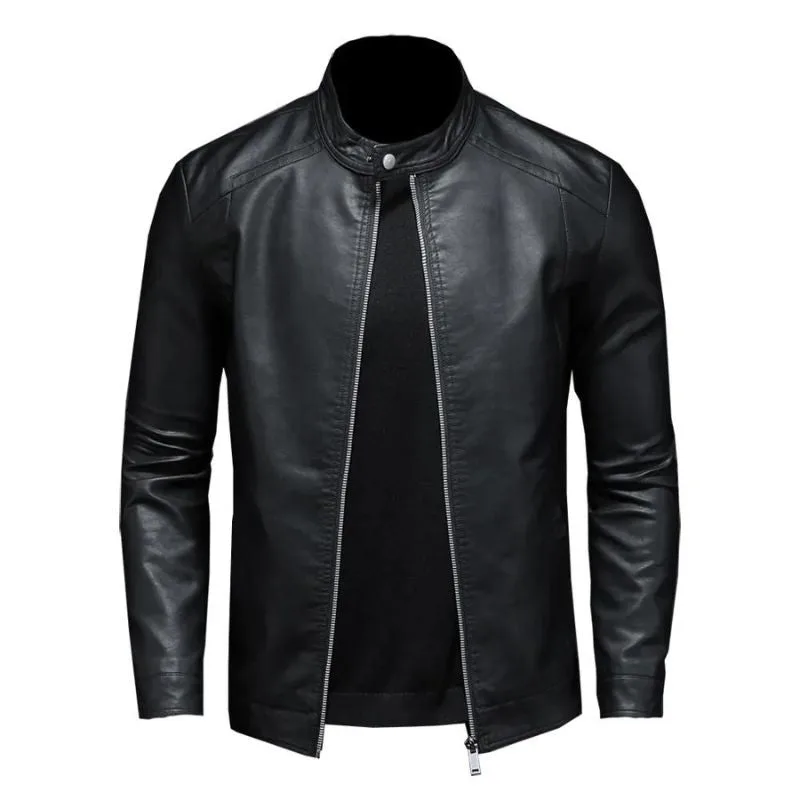 Men’s steampunk jacket — biker PU faux leather