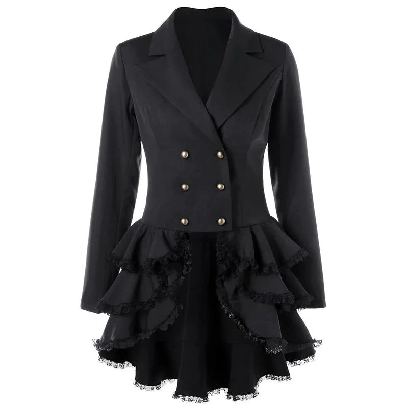 Women’s steampunk frock coat — Jacket black