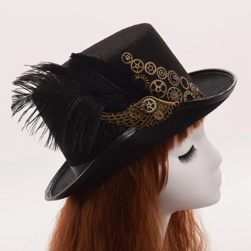 View 4 — Victorian steampunk hat — with feather