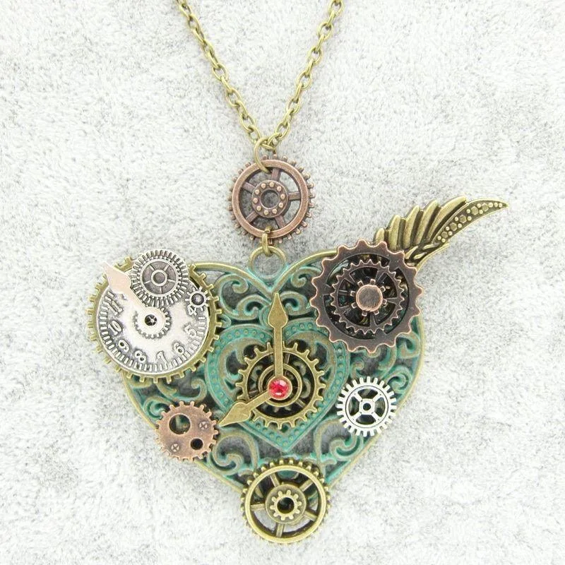 View 3 — Steampunk necklace — heart