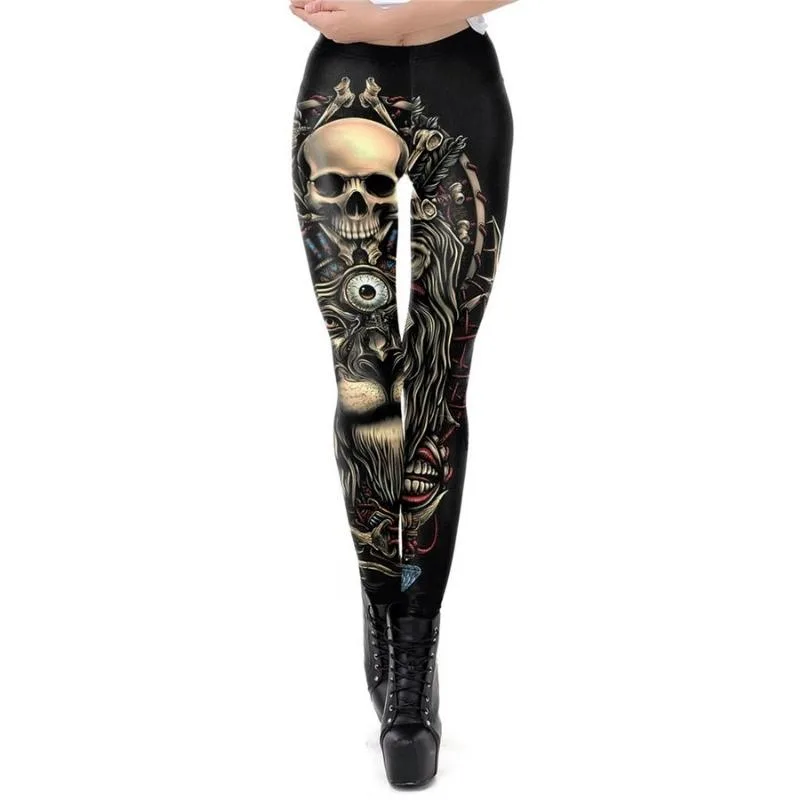 Steampunk legging skull