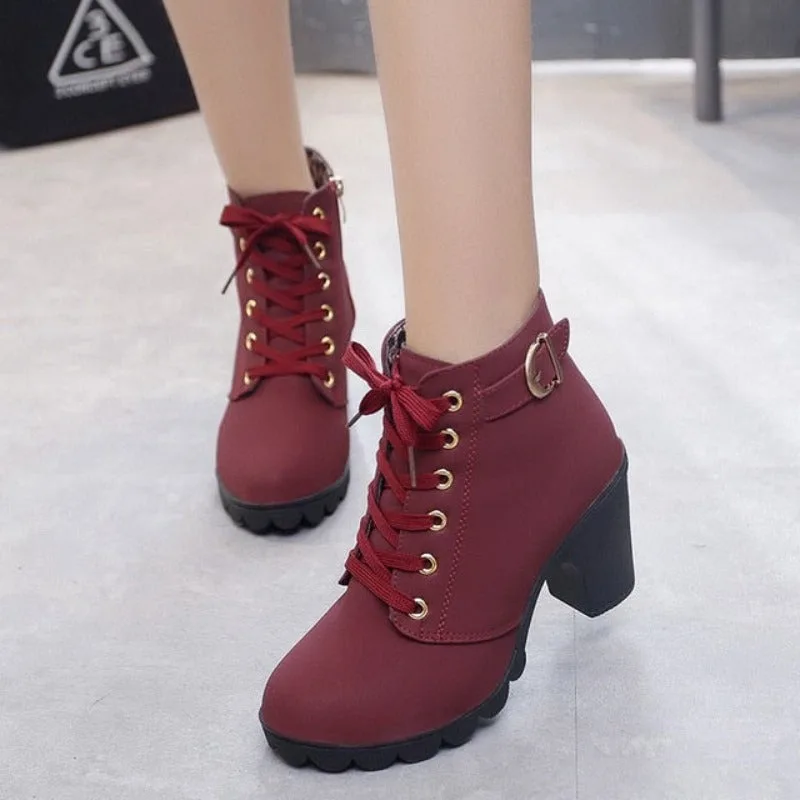 View 9 — Steampunk ankle boots — heel square