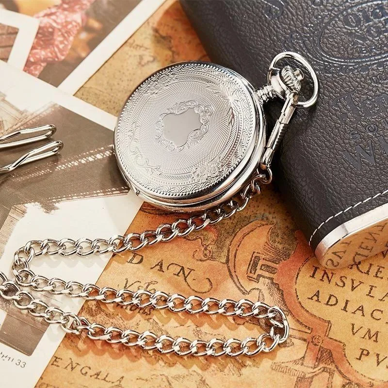 Antique-style steampunk pocket watch — silver-coloured — Ref. 6597461409877