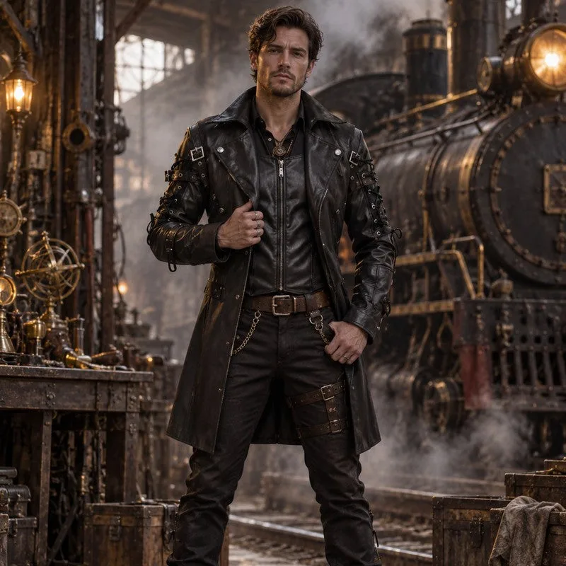 View 7 — Gothic steampunk jacket — PU