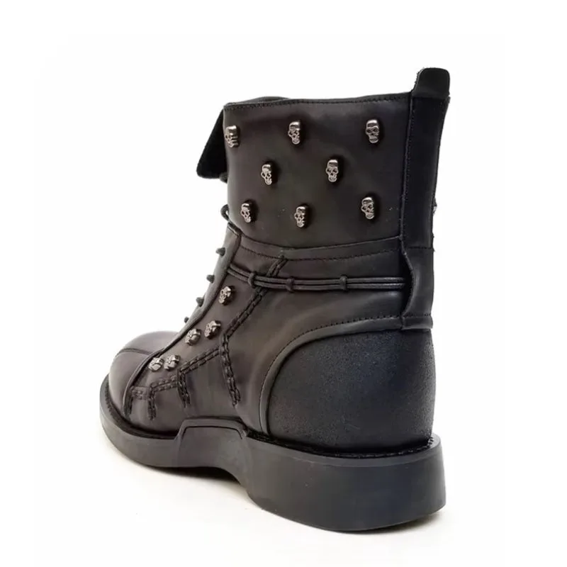 View 6 — Men’s steampunk ankle boots — motorcycle leather