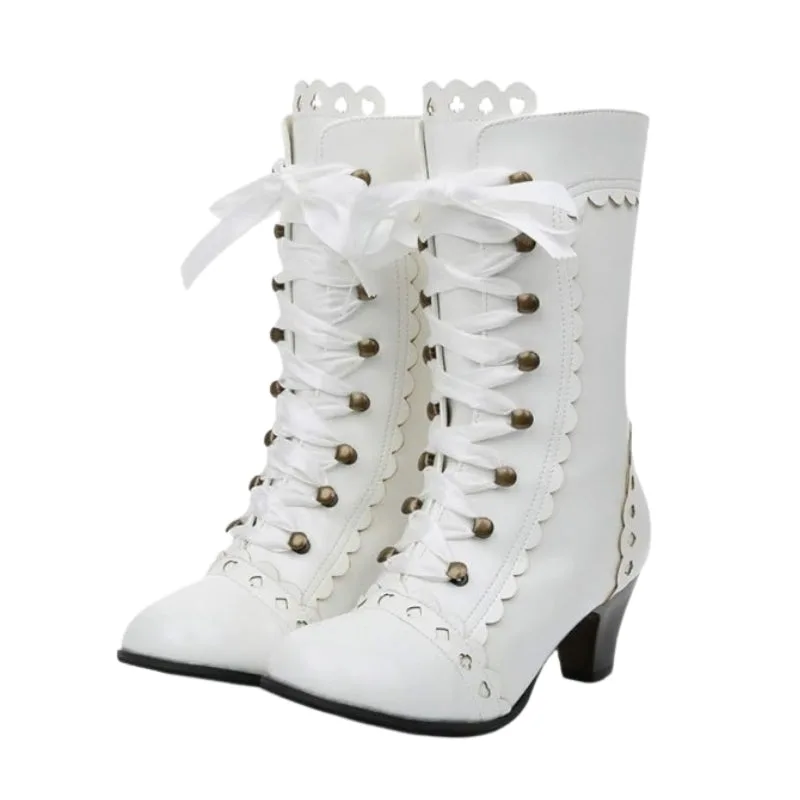 View 12 — Victorian steampunk ankle boots — lacing