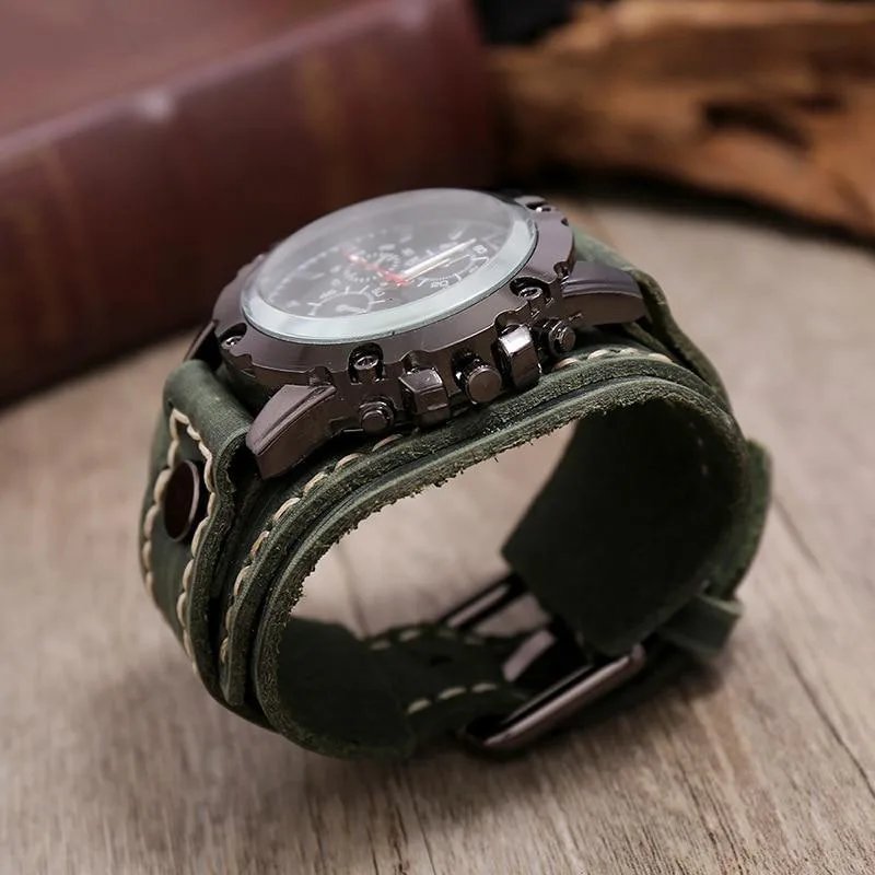 View 4 — Steampunk watch — bracelet force leather