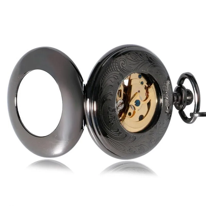 View 6 — Automatic steampunk pocket watch — winding
