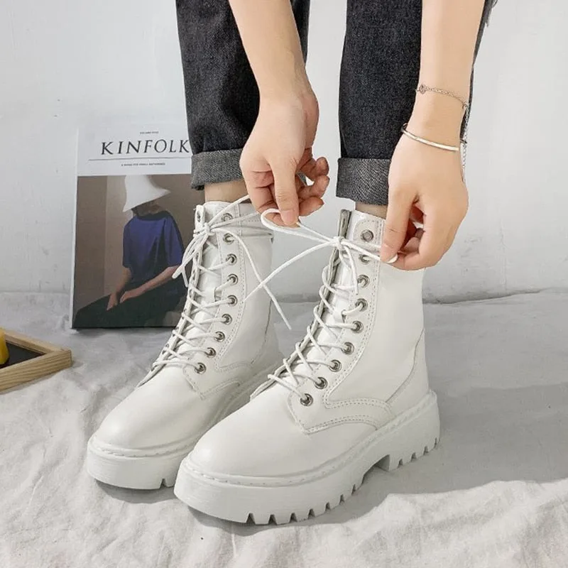 View 6 — Steampunk ankle boots — platform lacing
