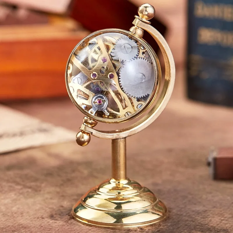View 2 — Mechanical steampunk desk clock — desk